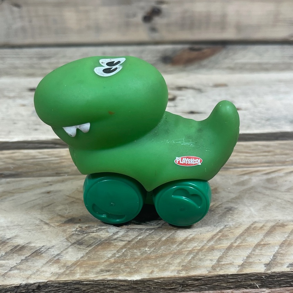 Playskool Hasbro Tonka Dinosaur Wheel Pals Green Mini Soft Toddler Animal Car
